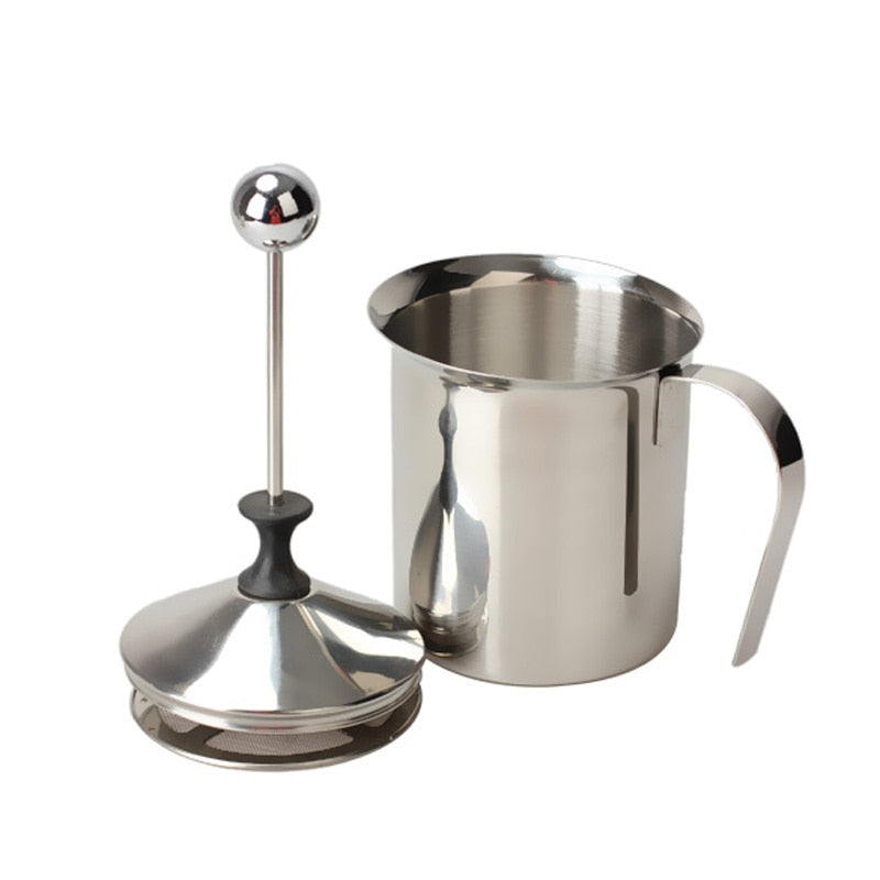 Coffee frother with stainless steel stand